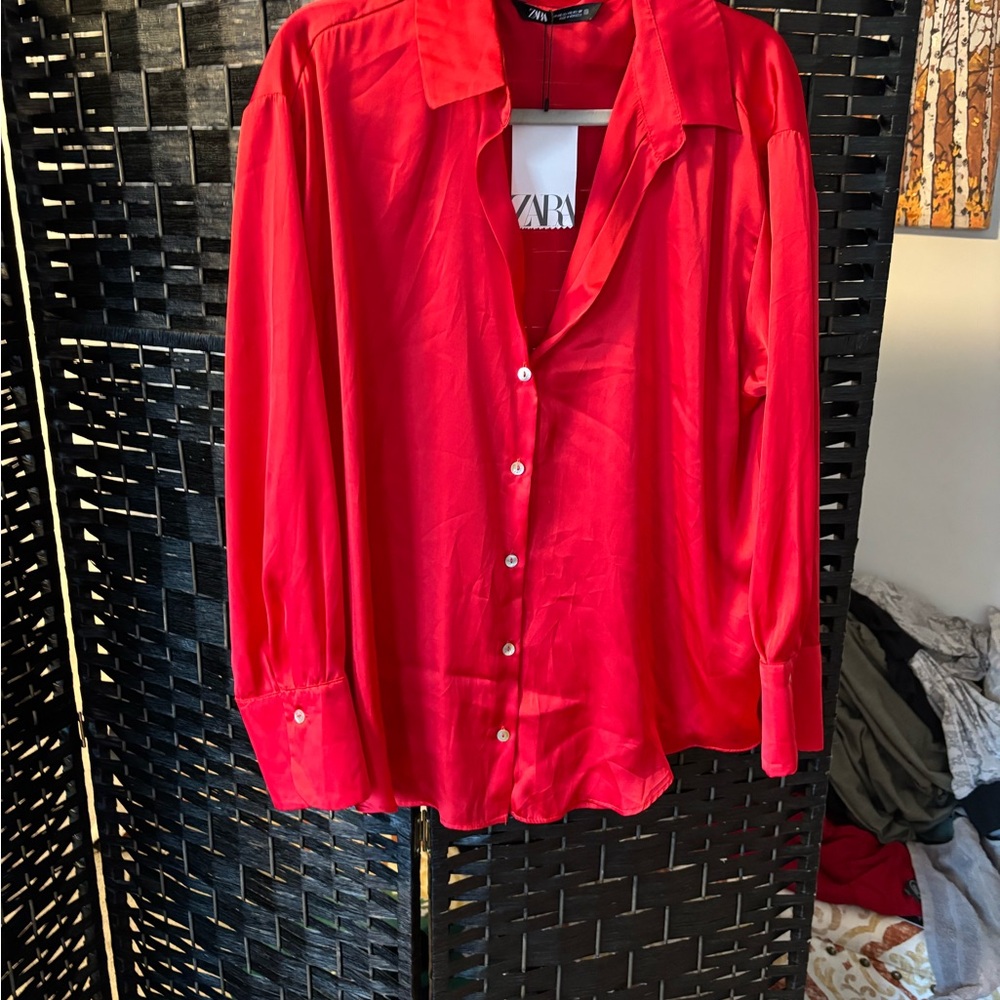 Zara Vibrant Red Shirt